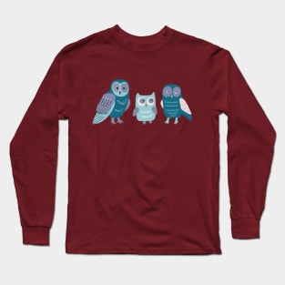 Trio of Owls - cute owls by Cecca Designs Long Sleeve T-Shirt